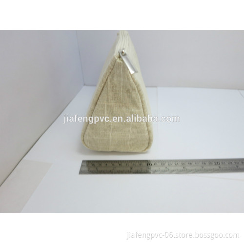 Deft design canvas cosmetic bag with silver traces